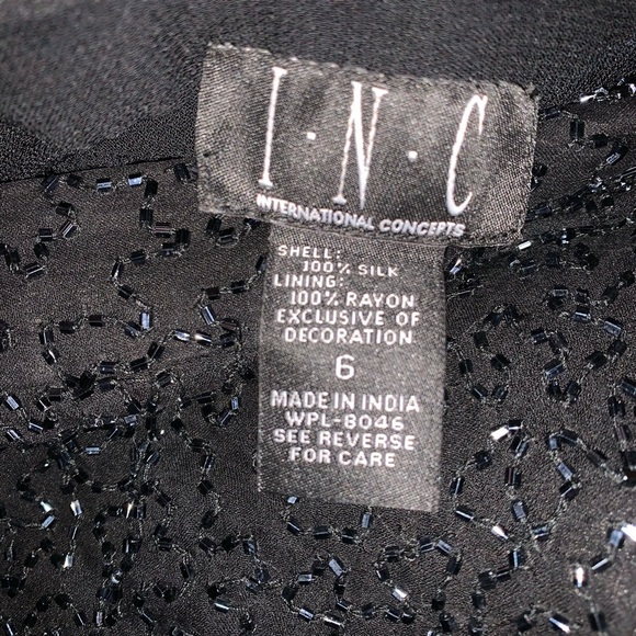 RESERVED Vintage Y2K INC international Concepts Beaded silk black lined pants - Picture 7 of 9